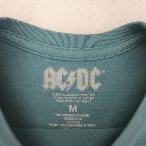 ACDC Who made Who Band Crew Neck Short Sleeve Graphic T Shirt Mens Size M Green - Picture 3 of 9